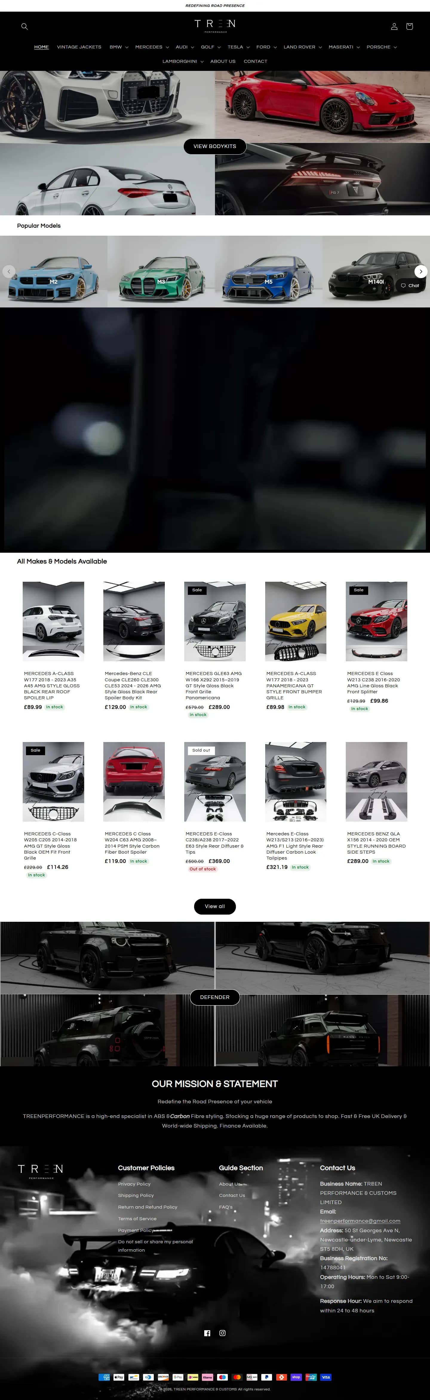 Public homepage of T Performance